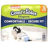 Hartz Comfitables Disposable Dog Diapers, Size Small 12 Count, Comfortable & Secure Fit, Easy to Put On, Super Absorbent Male and Female Diaper