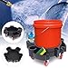 YIYIBYUS Bucket Dolly,Heavy Duty Mop Bucket Dolly Durable Rolling Car Wash Drum Cart w/ 5 Wheels Car Wash Creeper Bucket Roller Black for Car Washing Detailing, Waxing