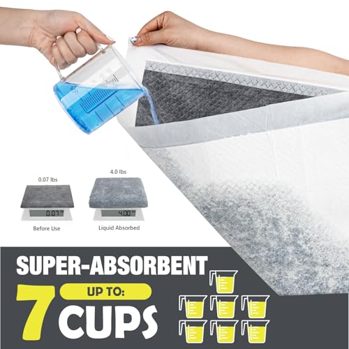 Flying Paws Aktivkohle Hunde PIPI Matten, Einweg-Welpenunterlagen, Schnell Trocknender Oberfläche, Super Absorbierend und Auslaufsicheres Trainingsunterlagen (S:33×45cm, Stück, 50)