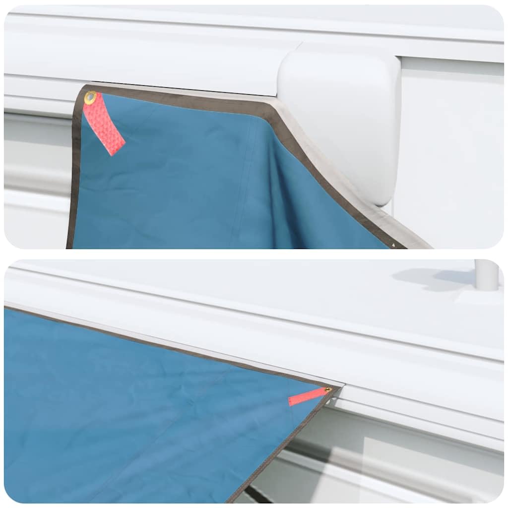 Wasserfester Tarp aus Polyester x mit Metallrohrpol und Abspannseilen, windresistent und flammhemmend für Camping, Wandern, Outdoor, Camping-Saison Schutz