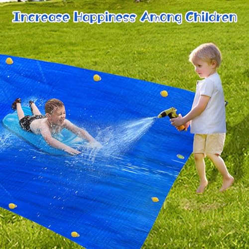 AIHSUMC 33 x 10 Ft Slip Lawn Water Slide with 2 Inflatable Bodyboards - Super Slip Water and Slides Heavy Duty Summer Slip Waterslides for Outdoor Backyard Lawn Summer Party Water Games