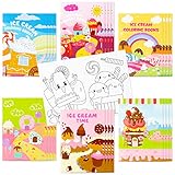WATINC 24pcs Ice Cream Coloring Books for Kids, Summer Desserts Sweet Treats Donut Coloring Book, DIY Art Color Booklet Activity Learning Materials for Preschooler Kindergarten Party Favor Supplies