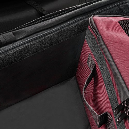 Elf Stor Ultimate Rolling Gift Wrap Storage Bag- Holds Rolls of Wrapping Paper, Ribbons, Bows and More! Burgundy Canvas, Red, 42" x 16" x 12'