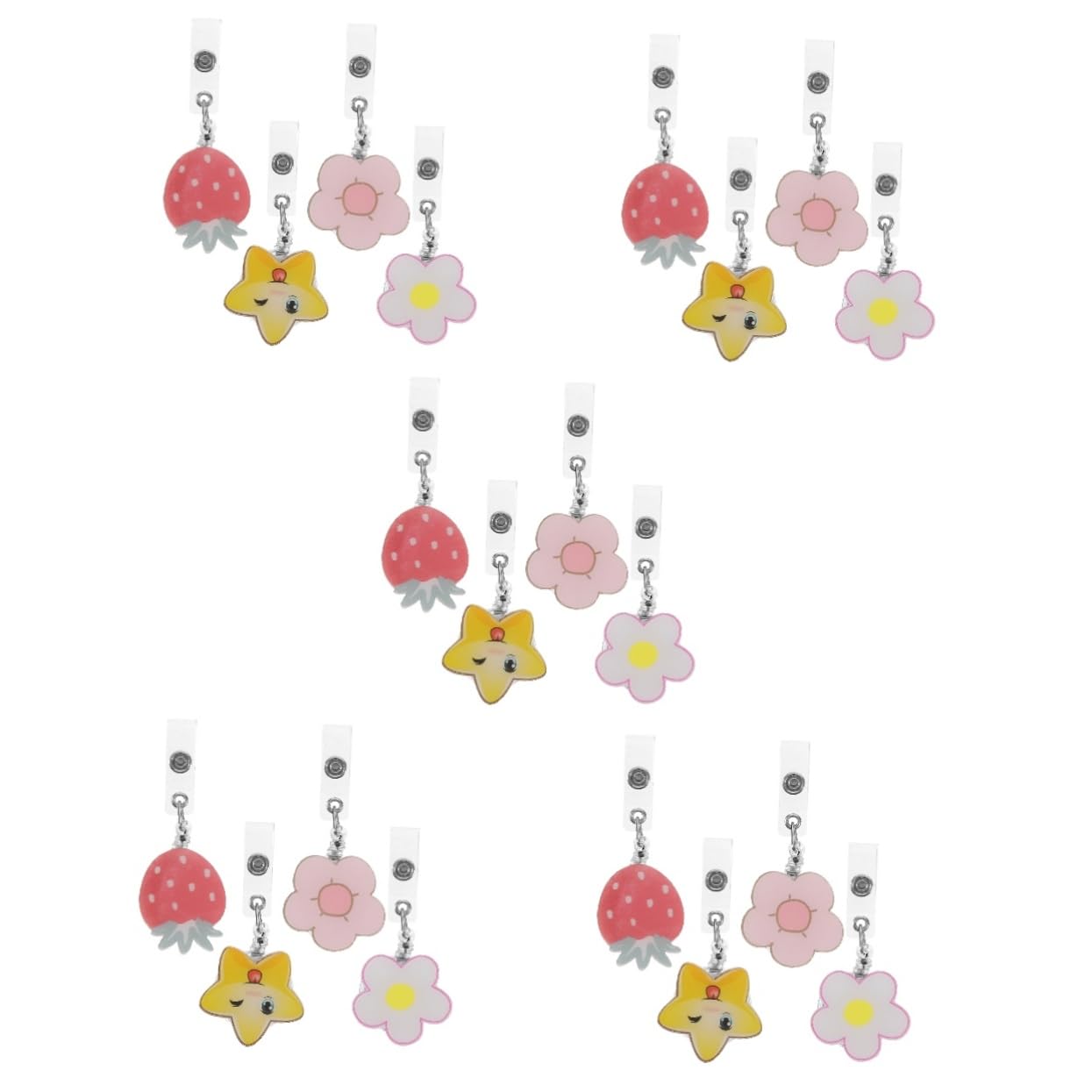 HOMSFOU 5 Set Badge Retrattile Clip Per Tesserino Multi Badge Leggero E Resistente Per Medici E Lavoratori Del Settore Sanitario 4 Pezzi * 5