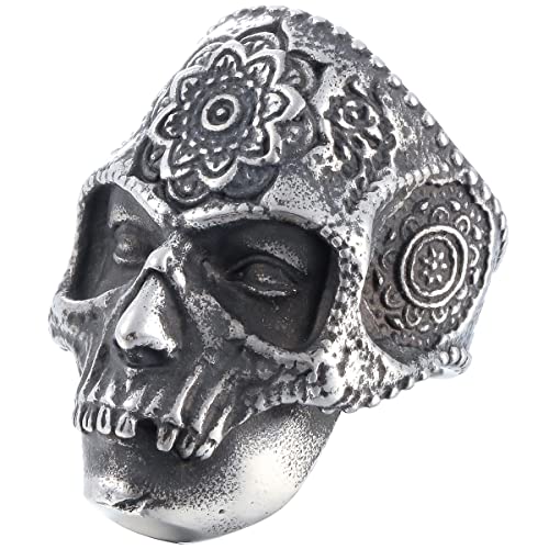 Image of Death Skull Ring for Men Stainless Steel Jewelry Biker Rings Scary Death Ring Skull for Gifts