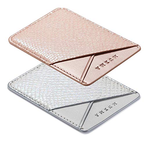 Cell Phone Wallet,Credit Card Holder For Back Of Phone Pocket 3M Adhesive Sticker Card Pouch Sleeve For Iphone/Samsung Galaxy/Sony/Android And Most Smartphones (Pink+Grey) #TOP2