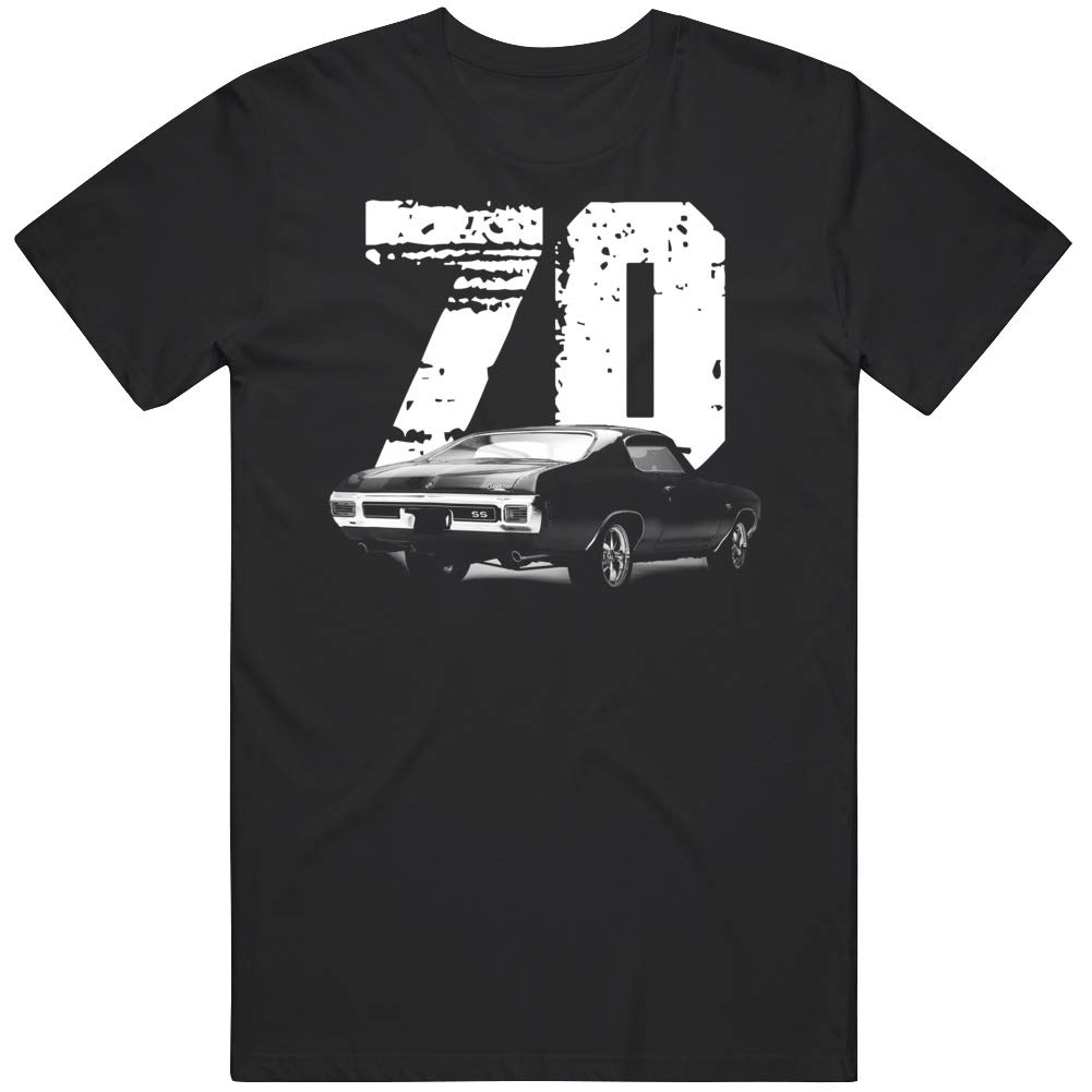 PurpleMonkeyTees1970 Chevy Chevelle Rear Three Quarter View with White Year T Shirt