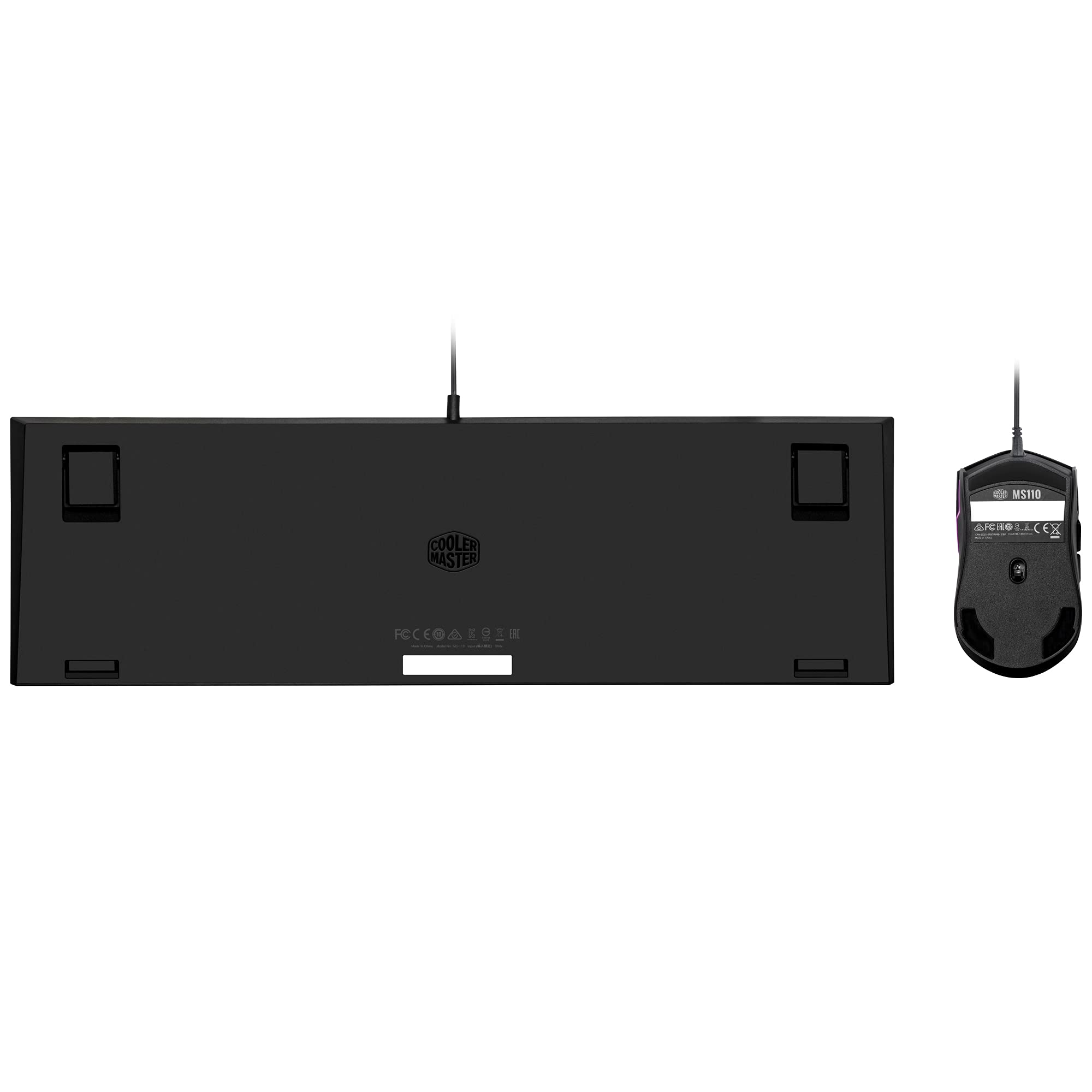 Cooler Master MS110 Combo Teclado y Mouse RGB Gaming - Interruptores Mecánicos Lineales, 26 Teclas Anti-Efecto Fantasma, Control Integrado, Ratón Gaming MS110, 4 Configuraciones DPI - QWERTY, DE