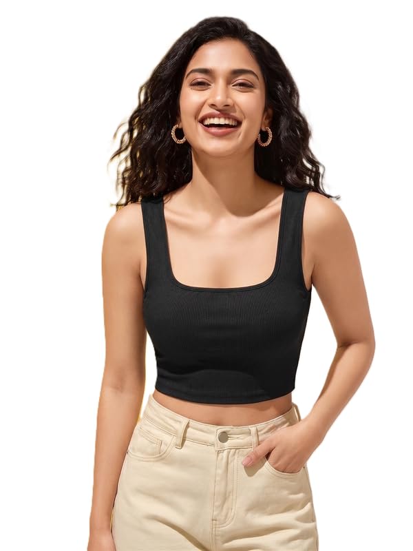Cotton Crop Tank Top for Women – Soft & Breathable Sleeveless Tank Tops for Casual-image-27