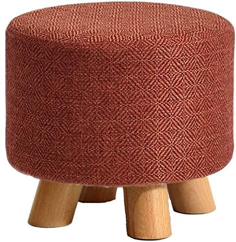 Banc en bois siège détachable lin : tabouret repose-pieds salon rouge