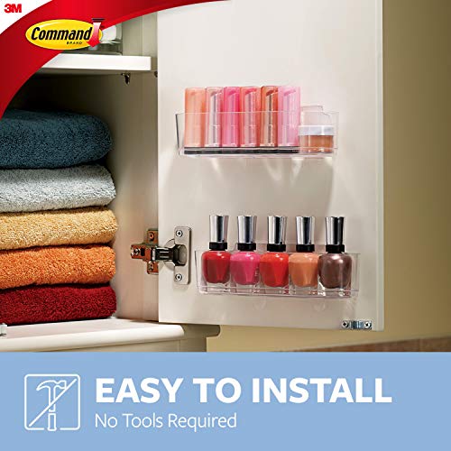 Command Medium Caddy, Clear, with 4 Clear Indoor Strips, Organize Damage-Free (Pack of 2) - image 4