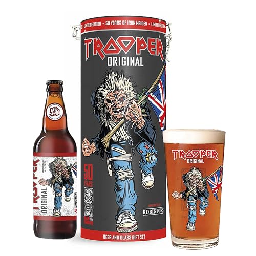 Premium Beer Gift Set for Mens Gifts - Original Britisg Lager Beer 500ml & Branded Beer Glass in The Tin Gift Box. Great Christmas Gifts for Men, Stocking Fillers, Birthday Gifts or Food Hamper