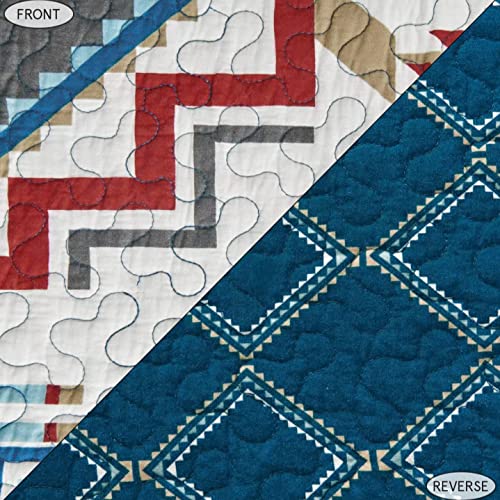 Image of Paseo Road Spirit Valley 3 Piece King Aztec Western Bedding Quilt Set