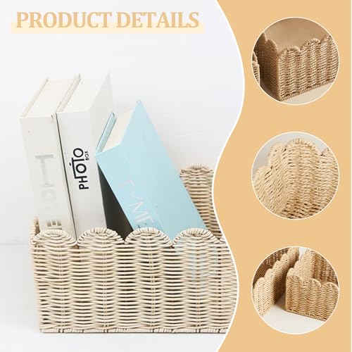 Cesta de ratán rectangular pequeña para almacenamiento de cocina y baño 4