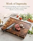 XINZUO Duża deska do krojenia drewna akacjowego - odwracalna deska do krojenia rzeźnika - profesjonalna deska do krojenia - bardzo gruba drewniana deska do krojenia - z wbudowanymi uchwytami i rowkiem
