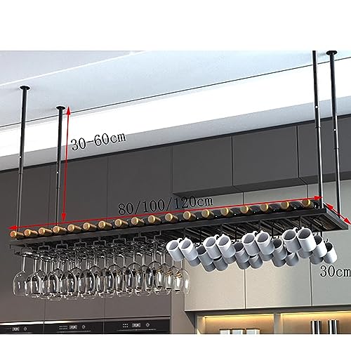 Casier à vin en métal au plafond réglable pour libérer l'espace du bar