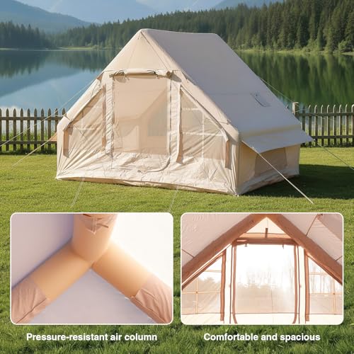 Carpa inflable para camping 4 personas beige fácil armado miniatura 7