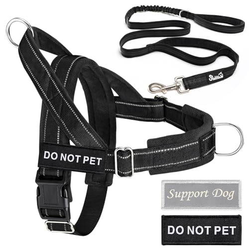 Lukovee No-Pull Dog Harness & Leash Set (Black, Large) — view 9