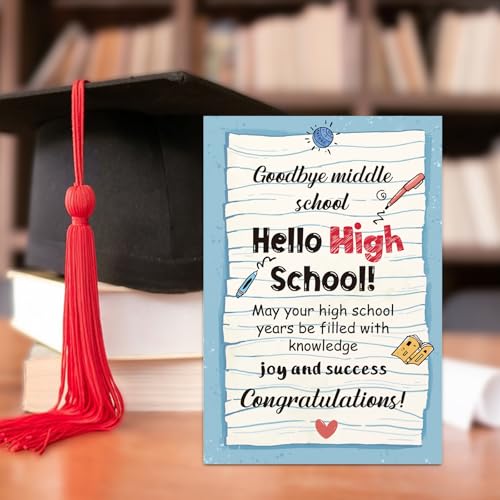 Image of FLYAB 8th Grade Graduation Gifts - 5.5 inchx8 inch 8th Grade Graduation Card with Envelope Funny Grad Gift for Her Him Graduate Teenagers Boys Girls Daughter Son Granddaughter Grandson