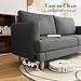 Loveseat Sofa Couch for Living Room with USB Type C Ports – Dark Gray Upholstered 70