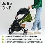 LIONELO Julie One Buggy Kinderwagen bis 22 kg, verstellbare Rückenlehne und Fußstütze, Moskitonetz, Beinwärmer, Getränkehalter und Transporttasche, zusammenklappbar TROPICAL GREEN
