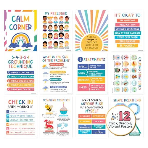 Calm Down Corner Posters – Feelings Chart for Kids, Preschool