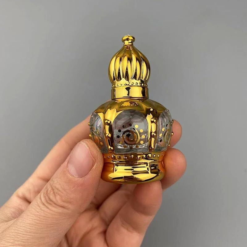Mini Bottiglie di Profumo da Viaggio, Atomizzatore di Profumo 2 Pezzi Roll On Bottiglia Mini Contenitore di Vetro da 15 Ml Bottiglia di Profumo for Miscelazione Portatile Oro Ricaricabile