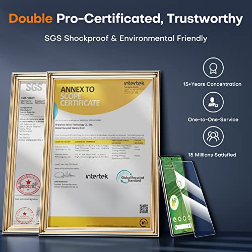 Image of TOCOL 3 Pack for Google Pixel 7 - Tempered Glass Screen Protector & Glass Camera Lens Protector, 10X Military Shatterproof, [Alignment Tool] [Fingerprint Unlock]