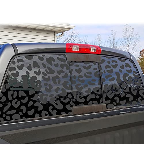 Hsdiokl Gray Leopard Cheetah Print Rear Window Decal For Truck Suv,Cars,Universal,66''X20'' #TOP4