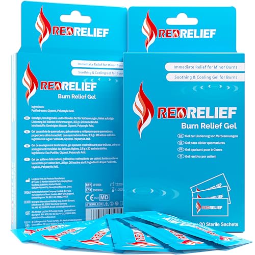 RedRelief Notfall-Brandgel 3.5G - Packung mit 20 Stück