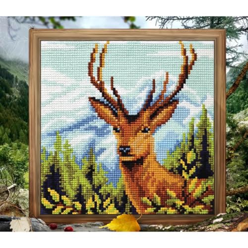Kit de broderie au point de croix cerf Collection d'Art idée cadeau fait main original