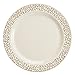 Disposable Plastic Plates Premium Quality Ivory and Gold Dinnerware With Golden Lace Rim Excellent for Weddings Baby and Bridal Showers Parties and More Heavy Duty Ten Inches Plate Forty Count