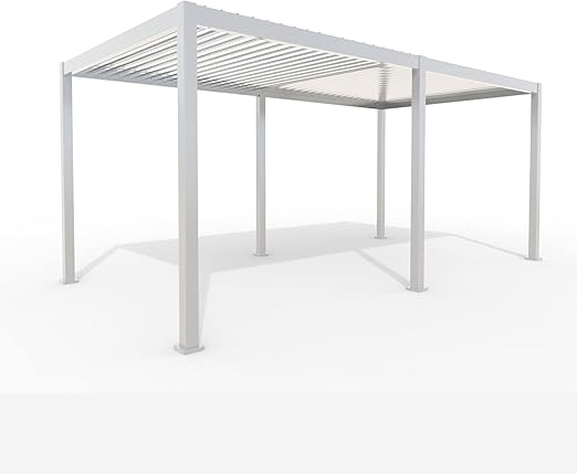 WEIDE® Premium Pavillon in Weiß mit Lamellendach 3,6x5,3 m I Rostfreie