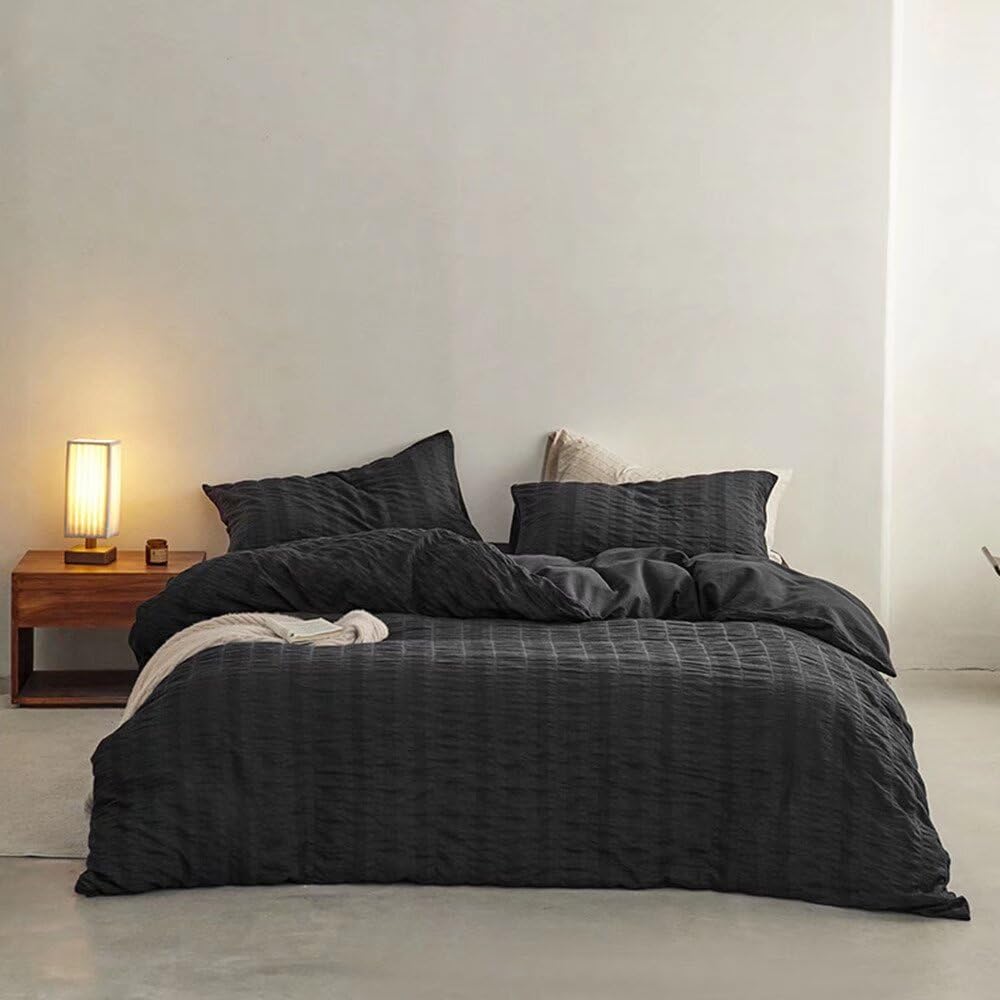 Parure de lit pour lit simple drap de lit noir de qualité hôtelière