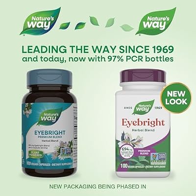Nature's Way Eyebright Herb Premium Blend, Herbal Blend, Non-GMO Project Verified, Eyebright Supplement, Vegan, 100 Capsules (Packaging May Vary)