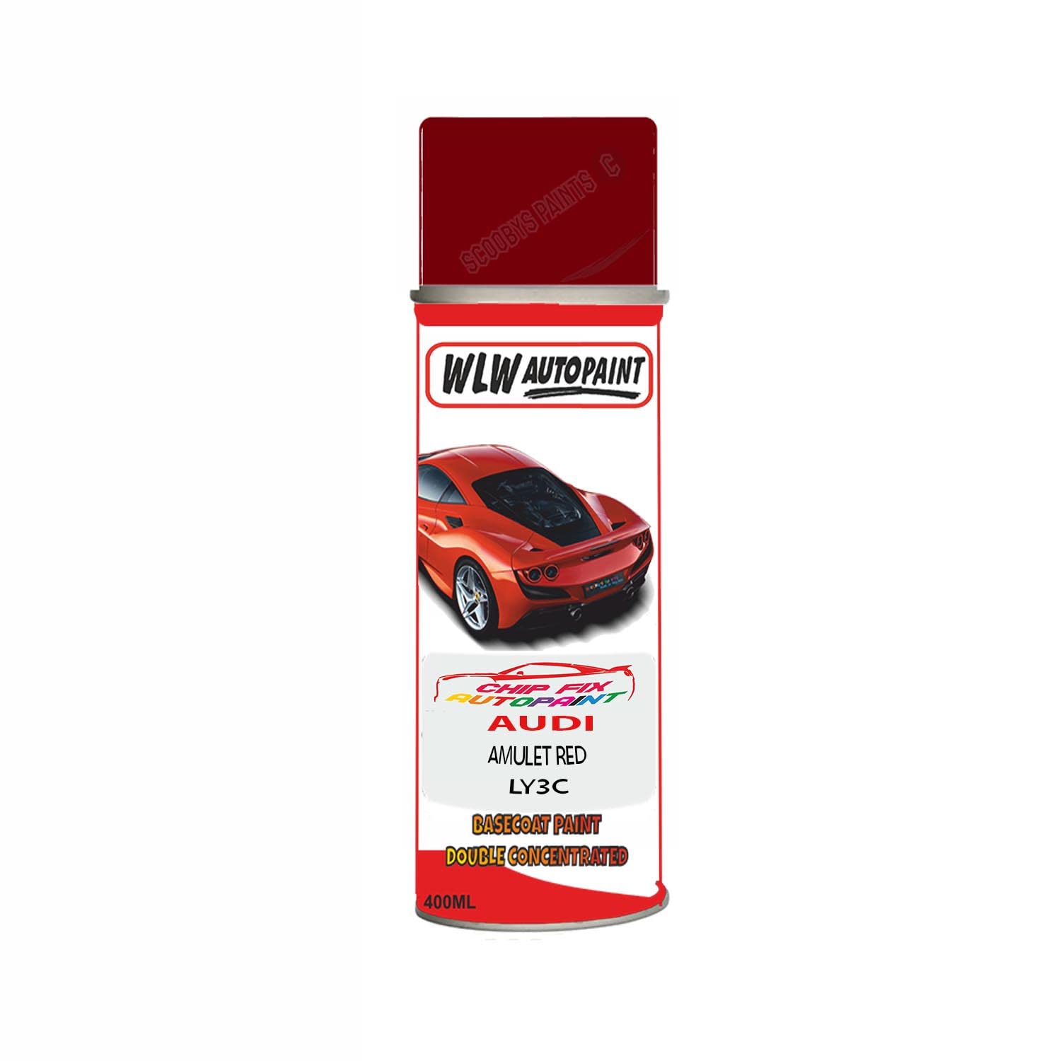 SCOOBYS PAINTS BACK IN THE MIX Basecoat Aerosol Spray Paint For Audi A6 Amulet Red 1999-2006 Code Ly3C