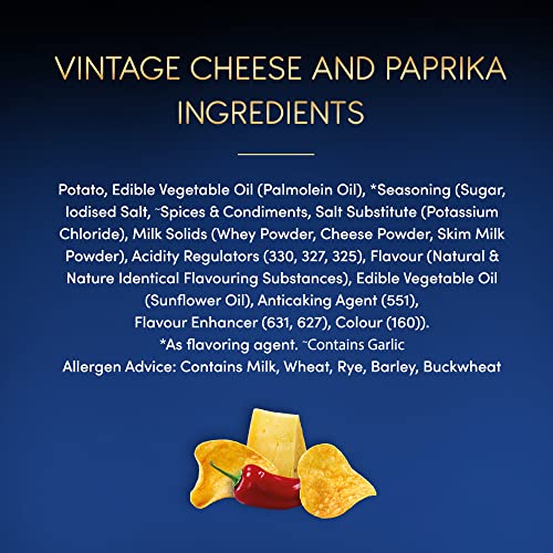 Image of Lay's Gourmet Kettle Chips 80 Gram, Vintage Cheese & Paprika Flavour, Premium Slow-Cooked Potato Chips, Chips And Snacks