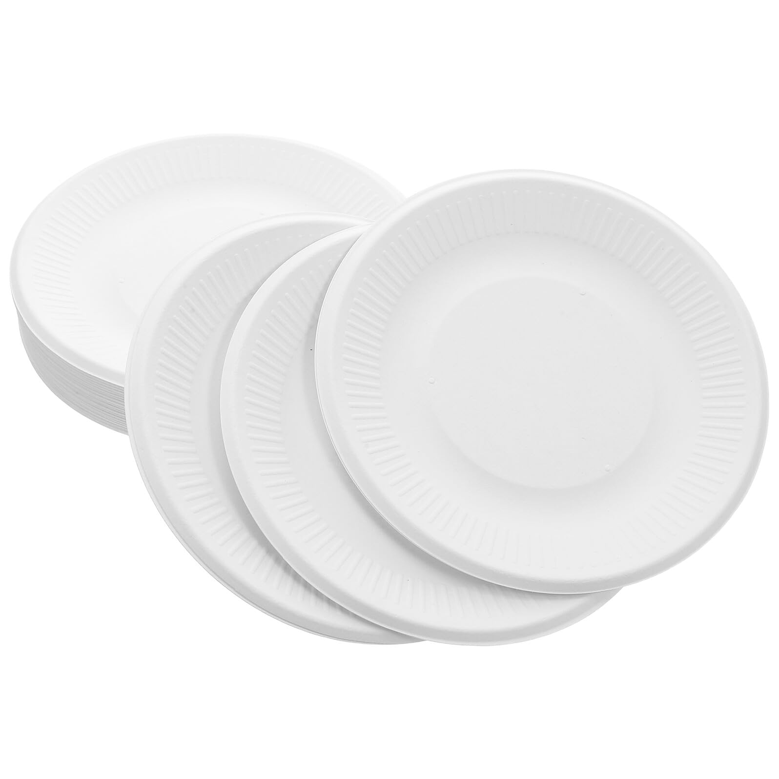 TOYANDONA 200 pièces Lot de Assiettes Papier Épaisses Assiettes Jetables Rondes Blanches pour Desserts et Petits Gâteaux pour Fêtes Anniversaires et Mariages