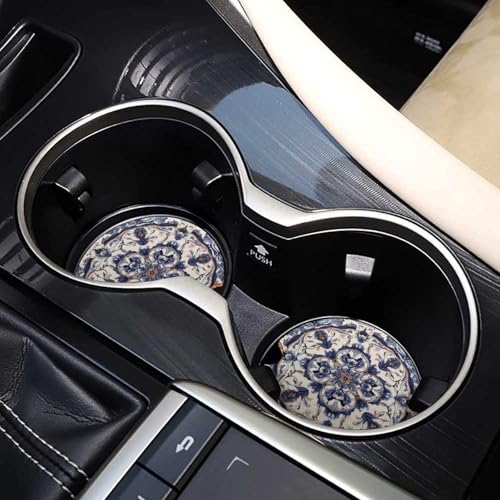 Posavasos para portavasos de auto 2.6" madera 2 unidades miniatura 7