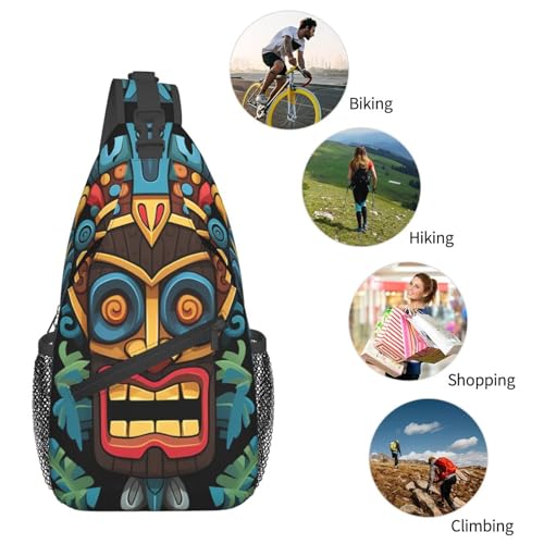 Mochila Sling Pequeña para Senderismo Unisex Negra miniatura 6