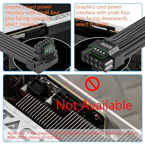 Câble 12VHPWR ATX3.0 PCI-e 5.0 600W mâle à mâle pour courant élevé stable