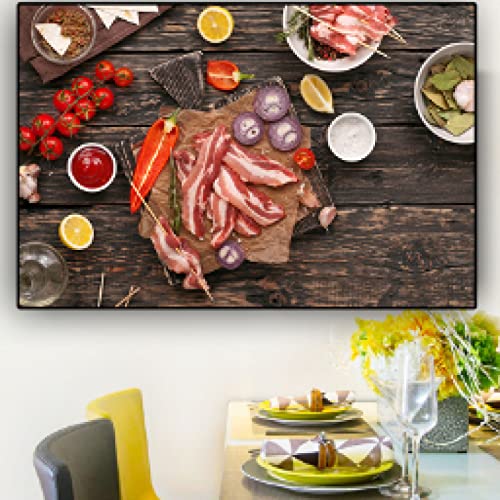 Art mural nourriture et affiche de cuisine en toile pour réchauffer une salle de restaurant