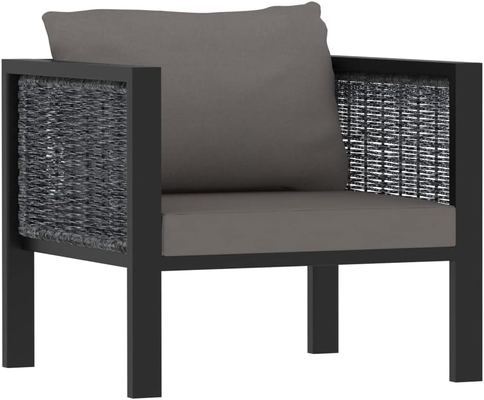vidaXL Patio Lounge Set 8 Piece, Patio Furniture Set for Outdoor Garden, Sectional Sofa with Cushions, Corner Sofa, Poly Rattan Anthracite