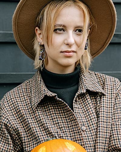 Halloween Decor Cat Earrings, Womens Vintage Gothic Fashion Cat Earrings Hook, Black and White Hip Hop Cat Decorative Earrings for Halloween, Parties3