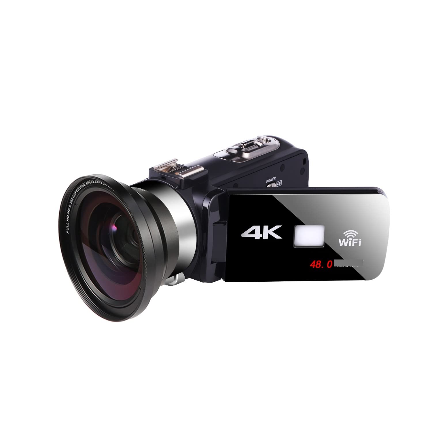 Videocamera Digitale Professionale for Visione Notturna 4K Videocamera for registratore Vlog Fotografico 18X 48MP in Streaming Live(128G SD Card,Kit)