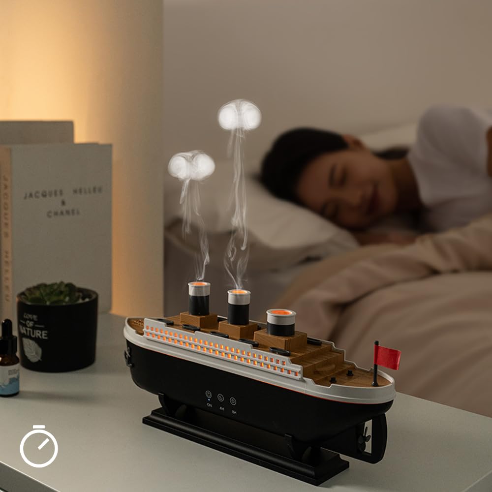 Diffusore di oli essenziali a vapore, umidificatore per aromaterapia con telecomando, luci LED a 7 colori, 2 modalità di nebbia, timer e spegnimento automatico per casa, camera da letto e
