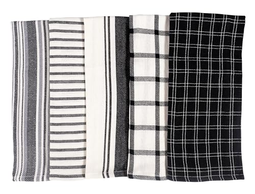 KAF Home Assorted Flat Kitchen Towels - Set of 10, 18 x 28 Inch (Black) by KAF Home - Image 2