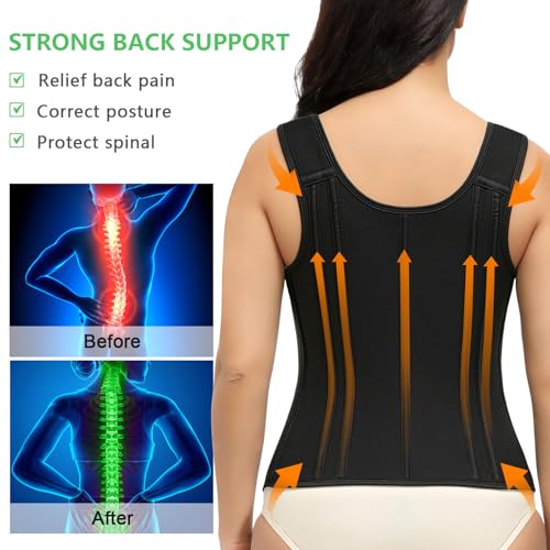 Image of YADIFEN Waist Trainer for Women,Zipper Corset Body Shaper for Tummy Control