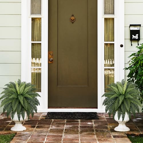 Fake Ferns - Set of 2 Faux Boston Ferns Large Artificial Plants, 40 Leaves per Bouquet, 35 Inches medium Artificial Ferns for Outdoors/Indoor Home, Office, Garden Decoration