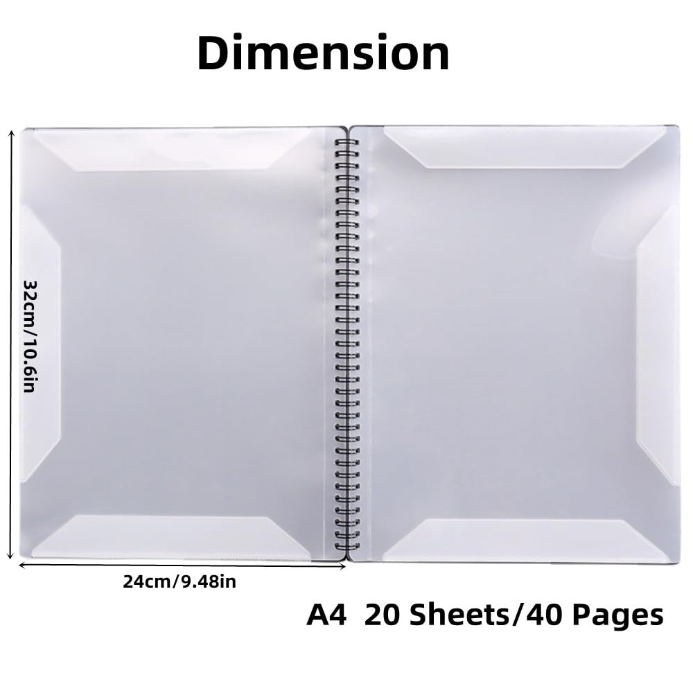 Dossier de Musique A4, Chemises pour Partitions, Dossier de Rangement pour Partitions de Musique Format 40 Pages, Support de Documents de Piano pour Contenir des Partitions 20 Poches